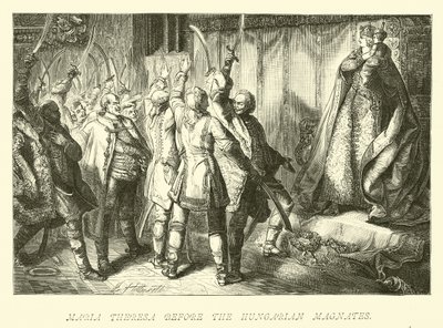 Maria Theresia voor de Hongaarse magnaten door German School