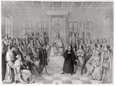 Maarten Luther voor Karel V (1500-58) op de Rijksdag van Worms, 16 april 1521, uit 