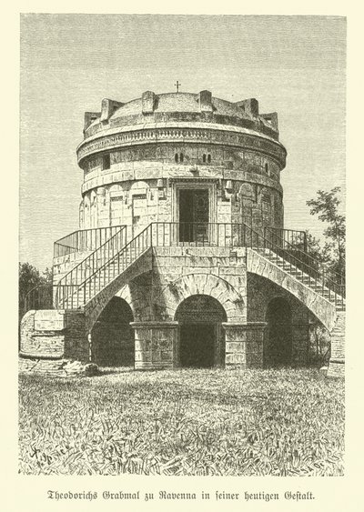 Mausoleum van Theoderik de Grote, Koning van de Ostrogoten, Ravenna, Italië door German School