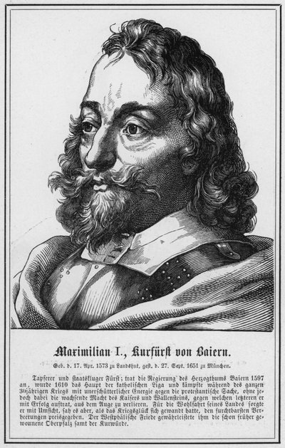 Maximiliaan I, Keurvorst van Beieren (gravure) door German School