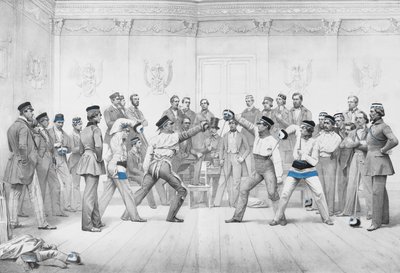 Mensuren of Studentleden van de Duelvereniging in Dresden in hun Blauwe, Witte en Zwarte Uniform door German School