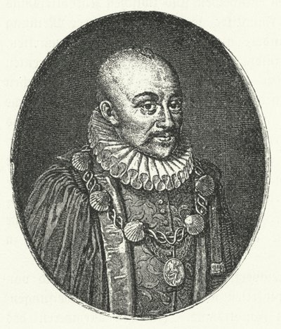 Michel de Montaigne, Franse filosoof (gravure) door German School