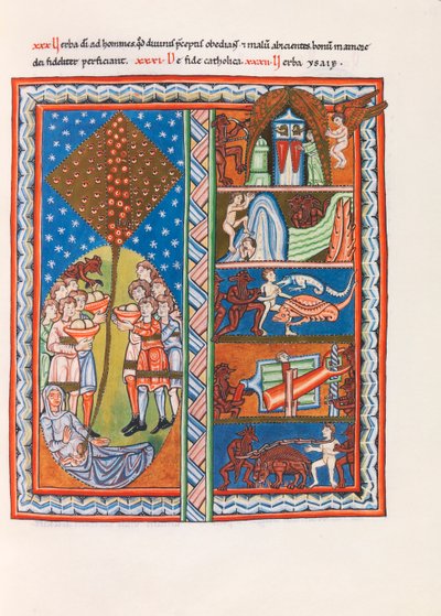Miniatuur uit Liber Scivias door Hildegard van Bingen, ca. 1175 (facsimile) door German School