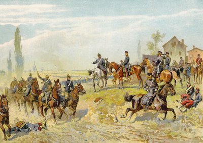 Moltke wacht op de aankomst van het Duitse 2e Korps bij Gravelotte, Frans-Duitse Oorlog, 18 augustus 1870 door German School
