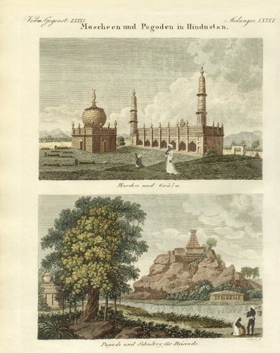 Moskeeën en pagodes in Hindustan door German School