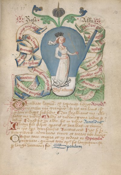 Uit de alchemistische verhandelingen, laat 15e eeuw door German School