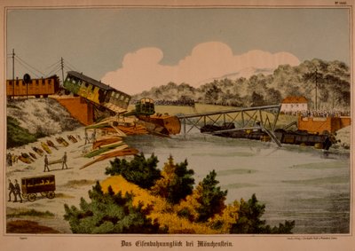 Munchenstein spoorwegramp op 14 juni 1891, uitgegeven door C. Burckhardts Nachf., Wissembourg, 1891 door German School