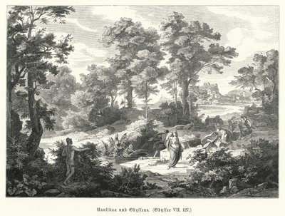 Nausicaa en Odysseus, scène uit Homer