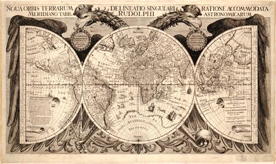 Nova orbis terrarum, uit "Tabulae Rudolphinae" door Johannes Kepler, 1627-30 door German School