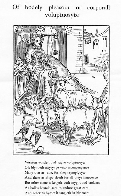 Van lichamelijk genot of lichamelijke wellust, illustratie uit Alexander Barclay
