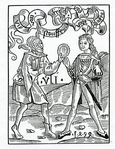 Van nieuwe modes en verklede kleding, illustratie uit Alexander Barclay