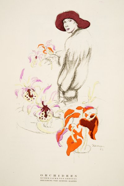 Orchideeën, Kort jasje door Gerstel, uit Styl, uitgegeven 1922 door German School