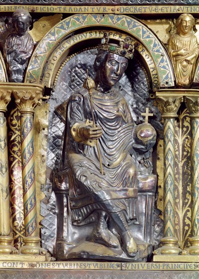 Otto II (955-83), Heilige Roomse Keizer, detail van het Heiligdom van Keizer Karel de Grote (742-814), 1215 door German School