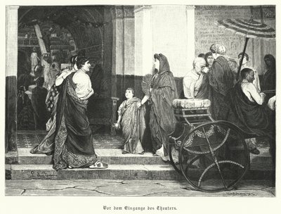 Buiten de ingang van een Romeins theater door German School