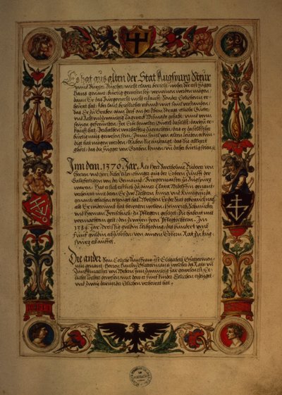 Pagina uit het Geheim Ehrenbuch des Fuggerschen Geschlechts door German School