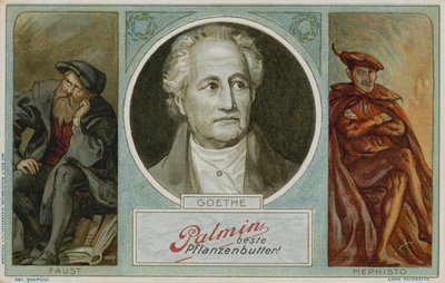 Palmin handelskaart met een afbeelding van Goethe door German School