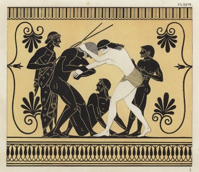 Peleus en Atalanta worstelen door German School