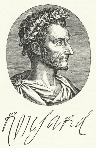 Pierre de Ronsard, Franse dichter (gravure) door German School