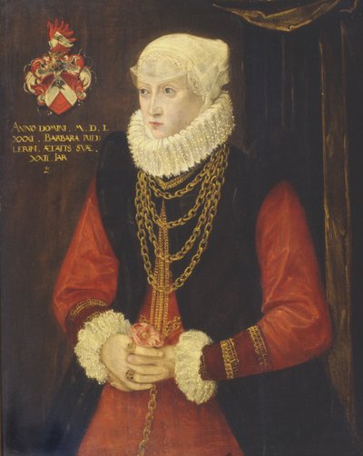 Portret van Barbara Ridler, 1581 door German School