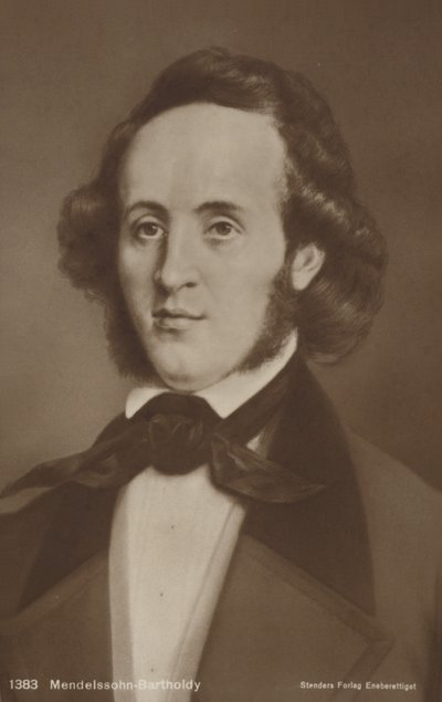 Portret van Felix Mendelssohn door German School