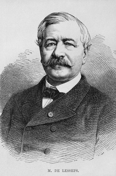 Portret van Ferdinand Marie de Lesseps (1805-94), uit LEgypte van Georg Moritz Ebers (1837-98), 1881 door German School