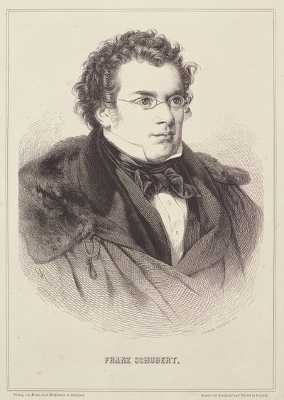 Portret van Franz Schubert (1768-1827) door German School