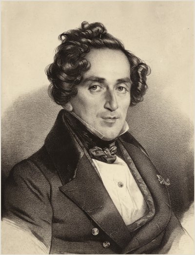 Portret van Giacomo Meyerbeer door German School