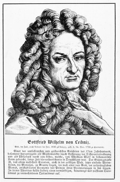 Portret van Gottfried Wilhelm Leibniz door German School