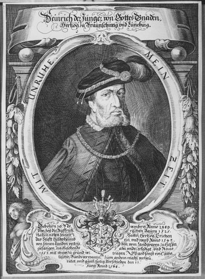 Portret van Hendrik de Jongere (1489-1568), Hertog van Brunswijk en Lüneburg door German School