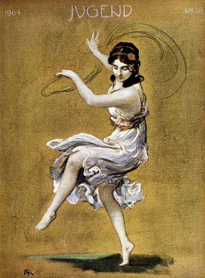 Portret van Isadora Duncan dansend (Amerikaanse danseres van Ierse afkomst) door German School