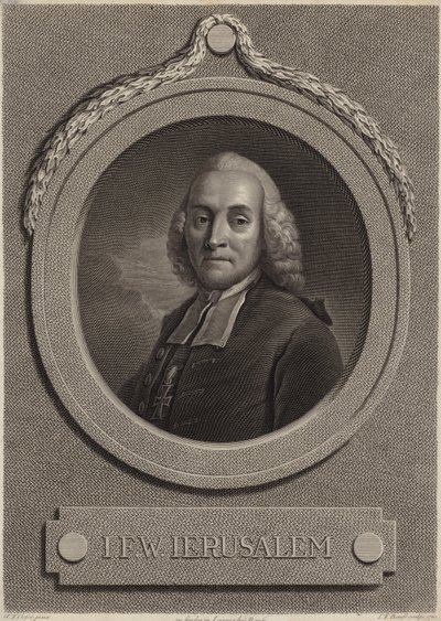 Portret van Johann Friedrich Wilhelm Jerusalem door German School
