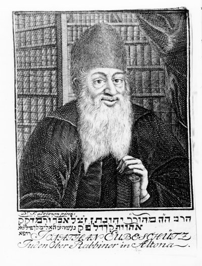 Portret van Jonathan Eubeschutz, opperrabbijn in Altona door German School