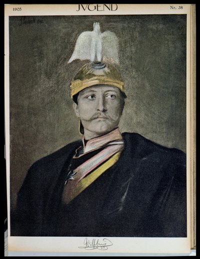 Portret van Kaiser Wilhelm II (1859-1941) uit Jugend, 1905 door German School