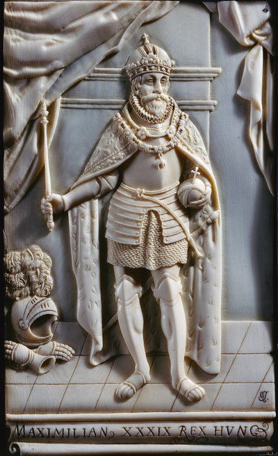 Portret van Maximiliaan II als koning van Hongarije door German School