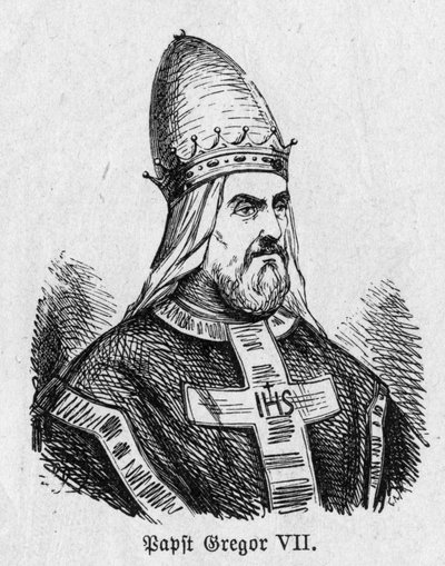 Portret van Paus Gregorius VII (Hildebrand) door German School