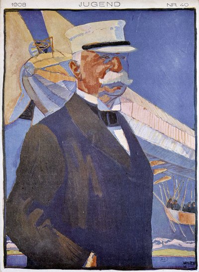 Portret van Zeppelin voor een luchtschip - in 