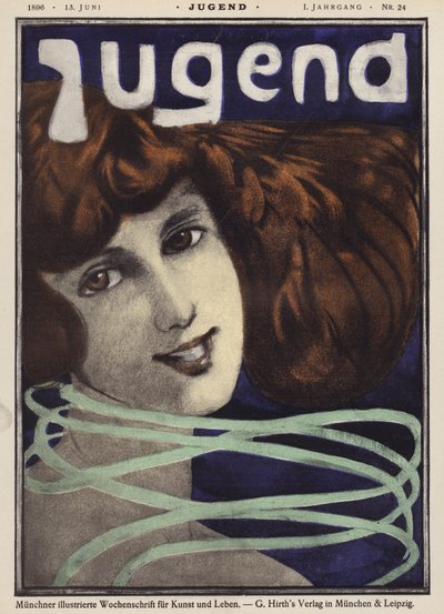 Portret van een meisje door German School