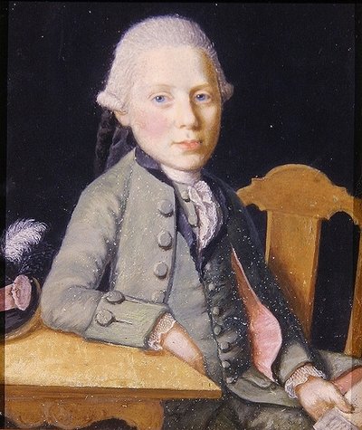 Portret van een zittende jonge man met een brief, c.1750 door German School