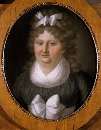 Portret van een vrouw met een lint in haar haar door German School