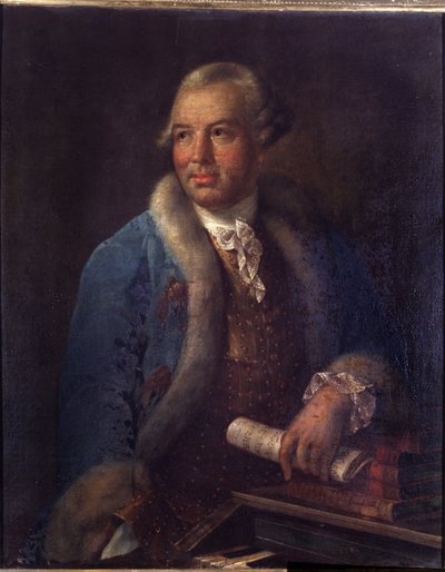 Portret van de Duitse componist Christoph Willibald Gluck door German School