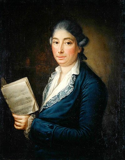 Portret van de zanger Morelli door German School