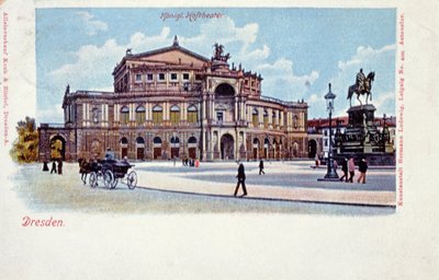 Ansichtkaart met het Semperoper, Dresden, c.1900 door German School