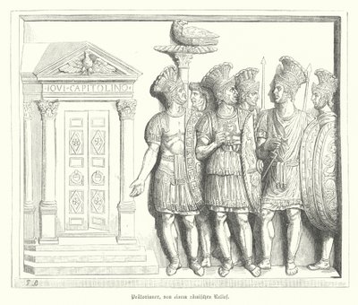 Pretoriaanse Garde, naar een Romeins reliëf (gravure) door German School