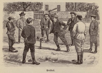 Prellball (gravure) door German School