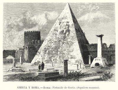 Piramide van Cestius, graf van Gaius Cestius, Rome door German School