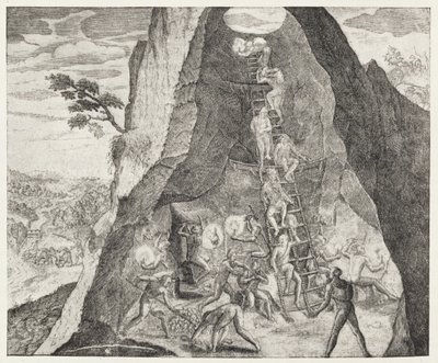 Vreemde Afbeelding van de Arbeiders in de Mijnen van Potosi, uit Gottfried
