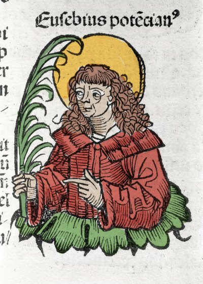 Voorstelling van Sint Eusebe. Houtsnede uit 