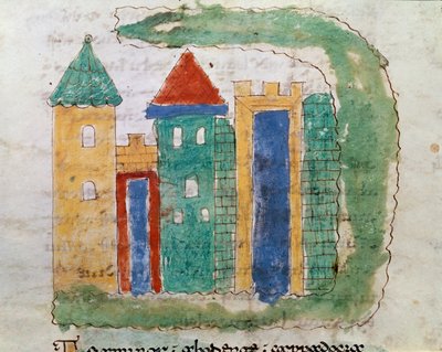 Voorstelling van een miniatuurstad uit het manuscript 