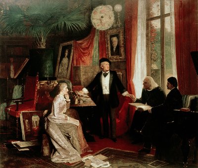 Richard Wagner met Franz Liszt en Liszts dochter Cosima door German School