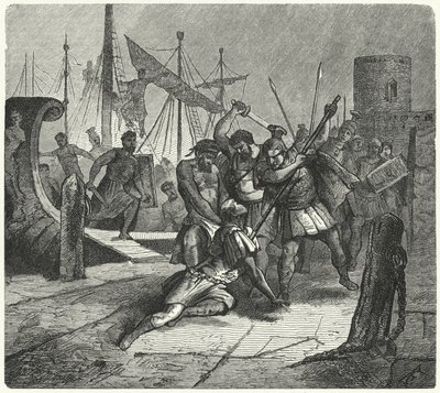 Romeinse consul Lucius Cornelius Cinna gedood door zijn eigen soldaten in een muiterij, 84 v.Chr. door German School